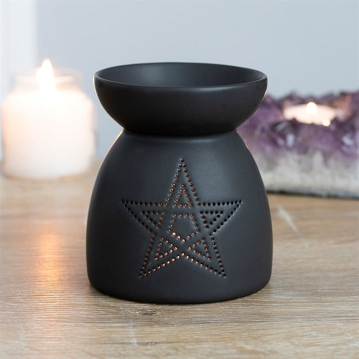 Black Pentagram Cut Out Oil Burner New Lower Price