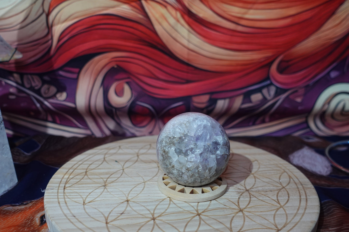 Pink Amethyst and Flower Agate Spheres