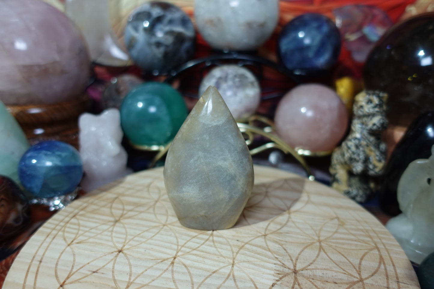 Blue Moonstone Carving
