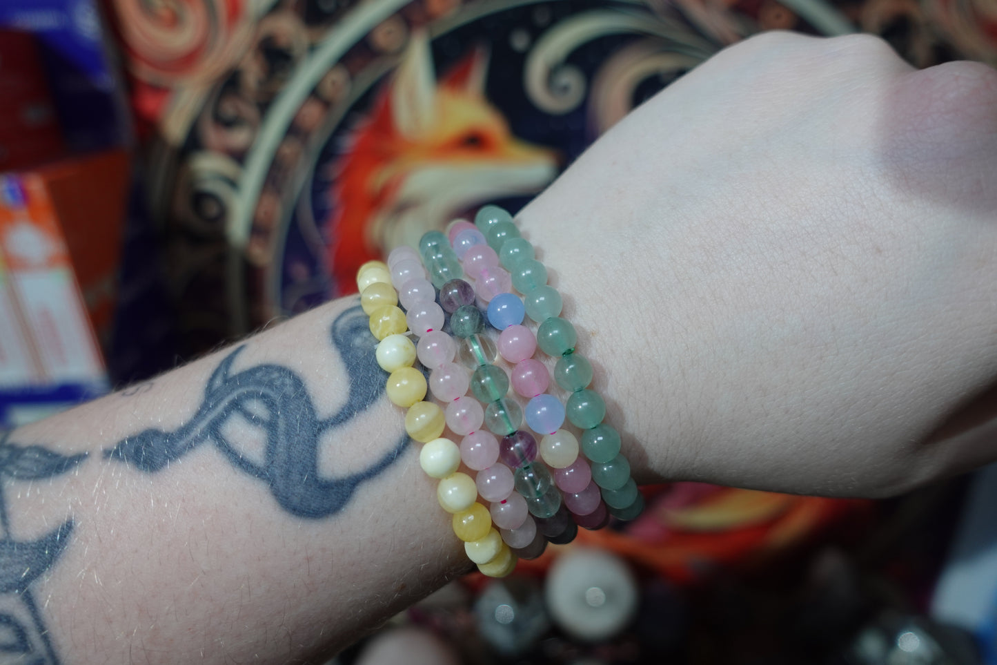 6mm Beaded Crystal Bracelets