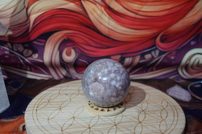 Pink Amethyst and Flower Agate Spheres