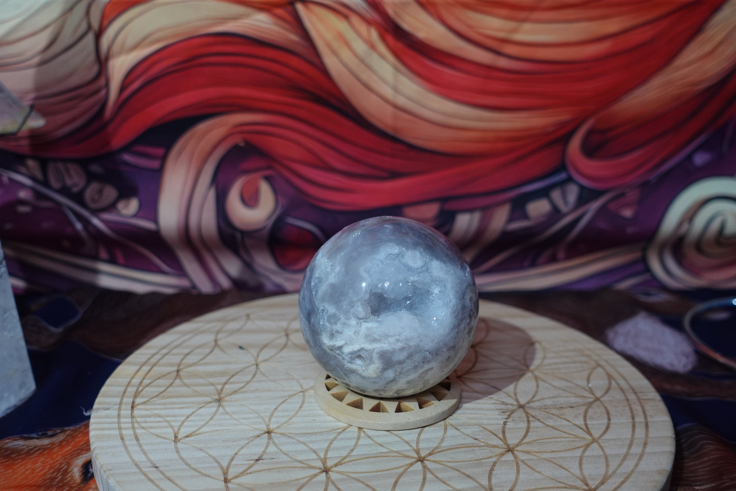 Pink Amethyst and Flower Agate Spheres