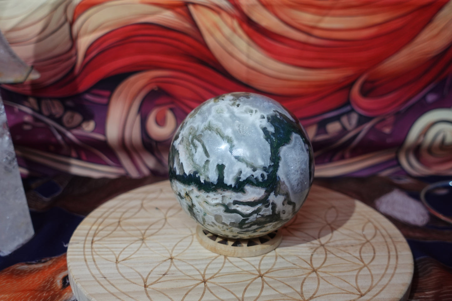 Large Moss Agate Sphere