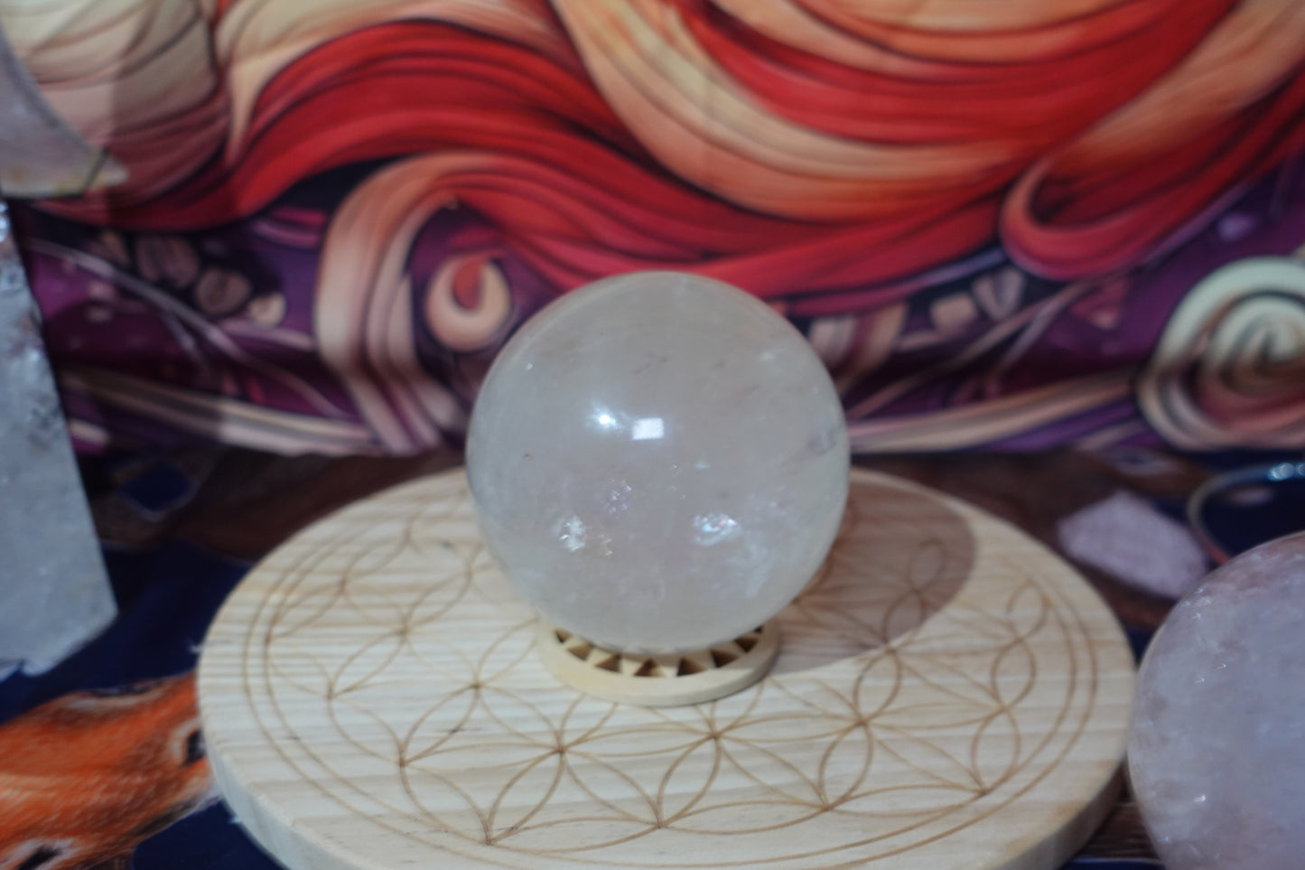 Clear Quartz Spheres with Golden healer inclusions, Full of Rainbows