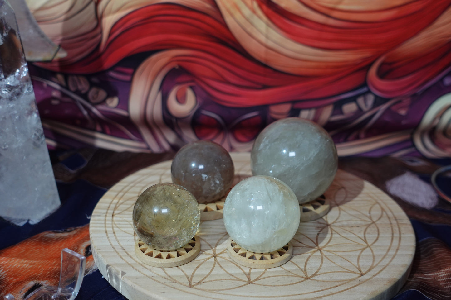 Smokey & Golden Healer Quartz Spheres