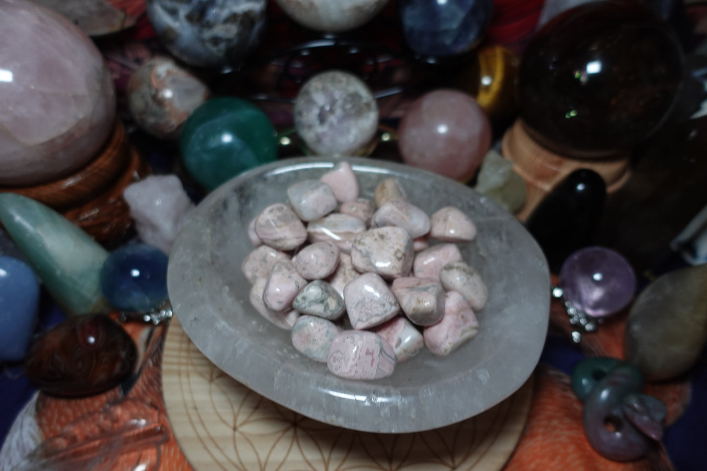 Rhodonite tumbles