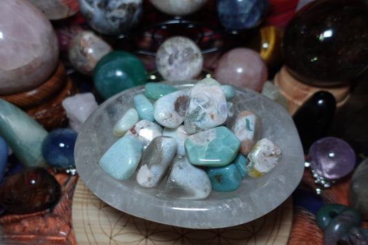 Blue Flower Agate Tumble