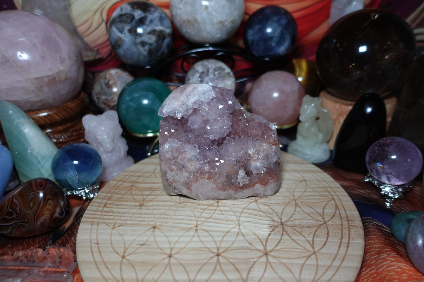 Pink Amethyst & Flower Agate Freeforms