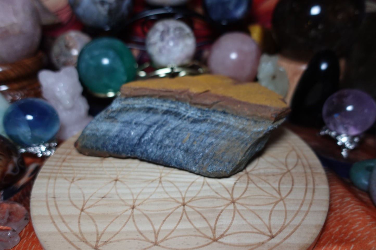 Large Blue Raw Tiger Eye