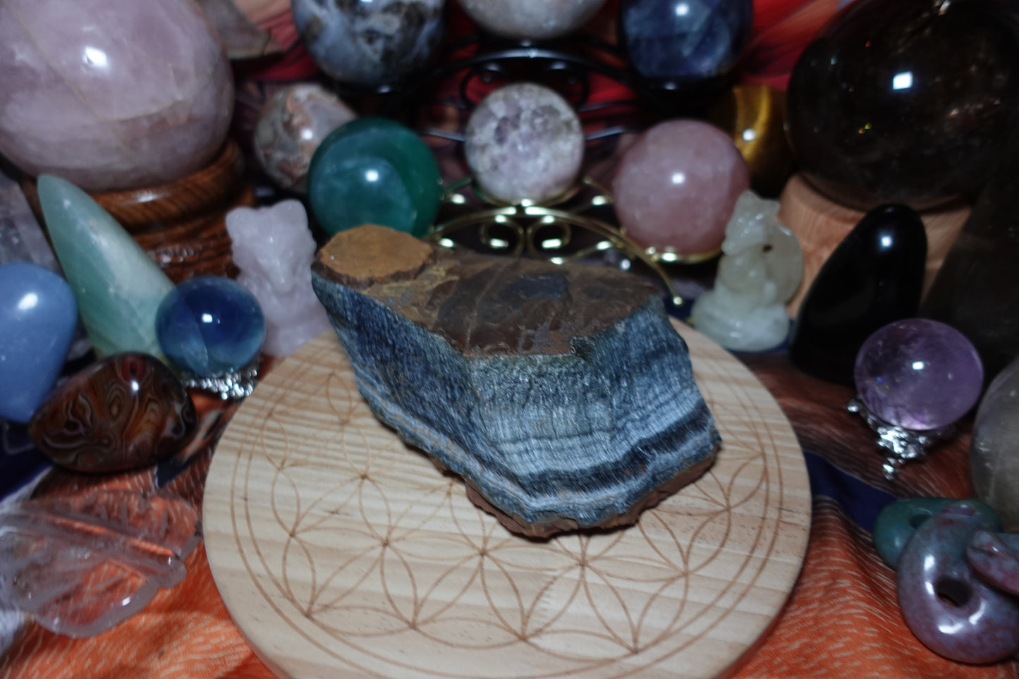 Large Blue Raw Tiger Eye