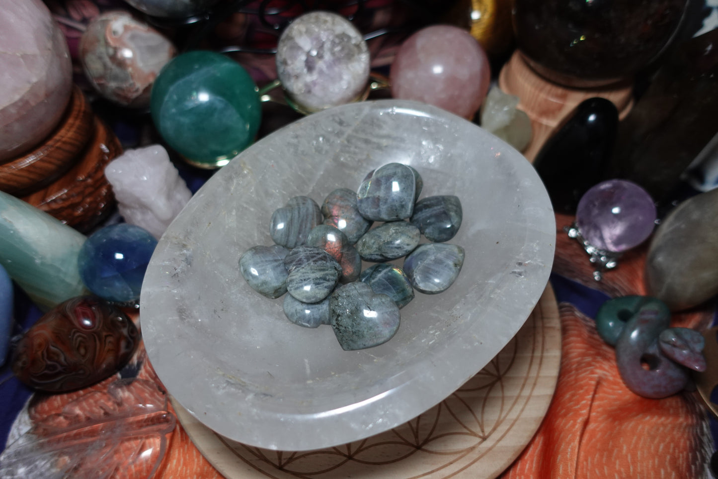 Labradorite Mini Heart Carvings