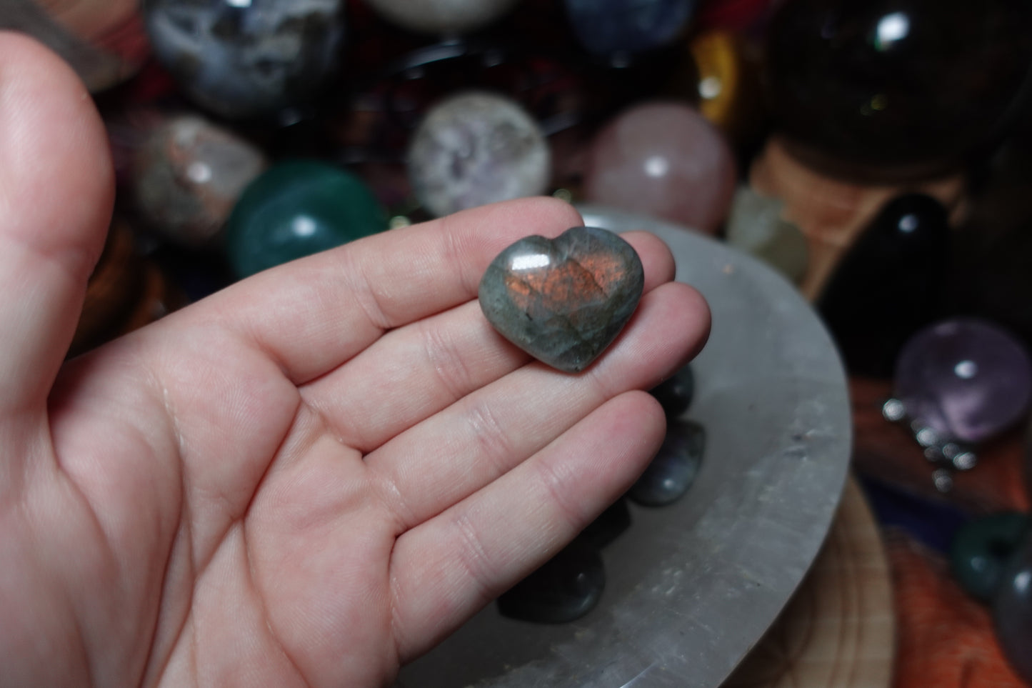 Labradorite Mini Heart Carvings