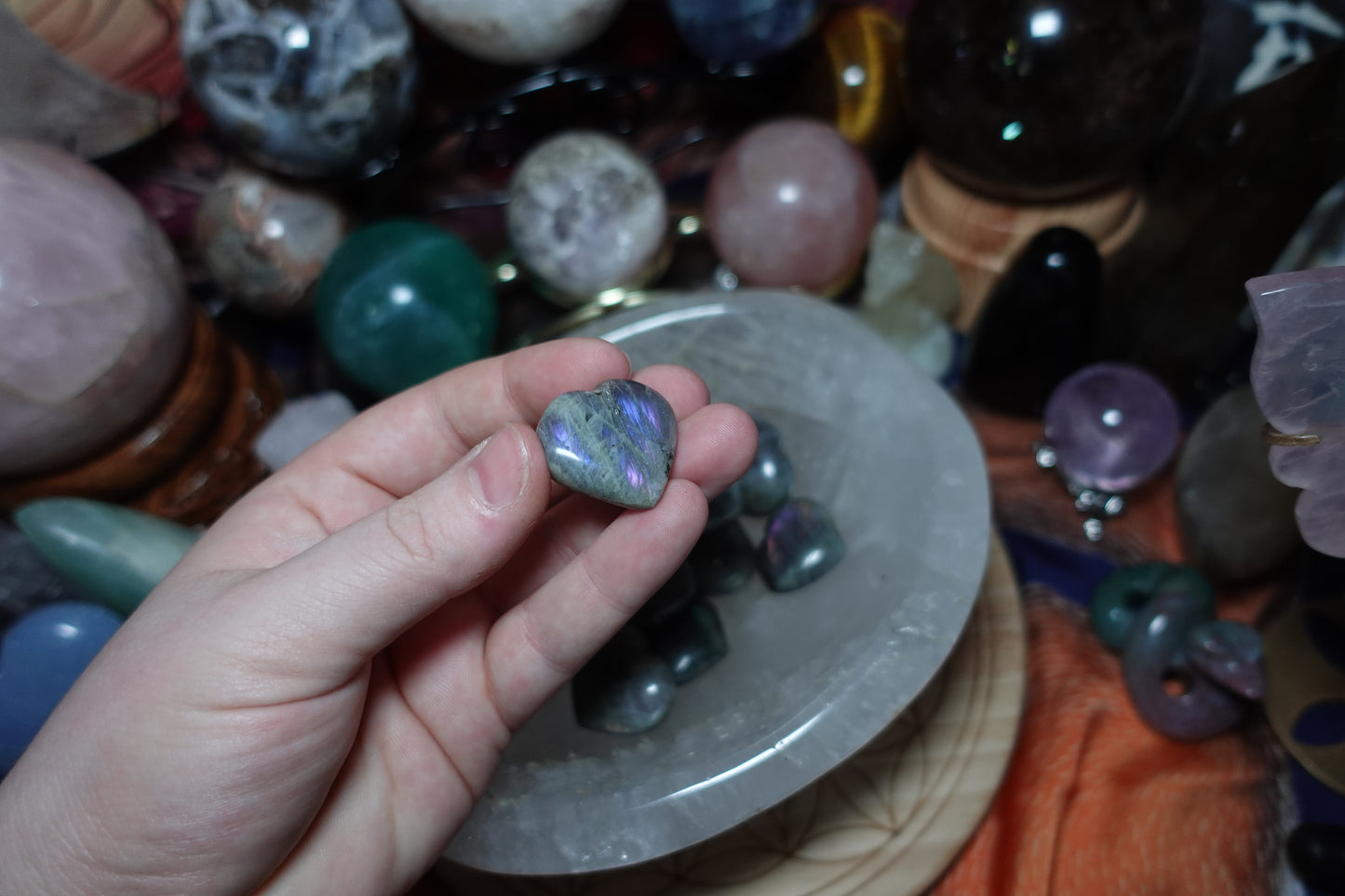 Labradorite Mini Heart Carvings