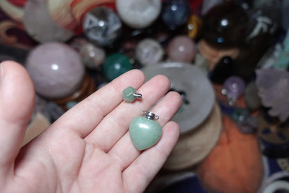 Mini Crystal Perfume Bottles & Pendant - Green Aventurine, Clear Quartz, Black Obsidian
