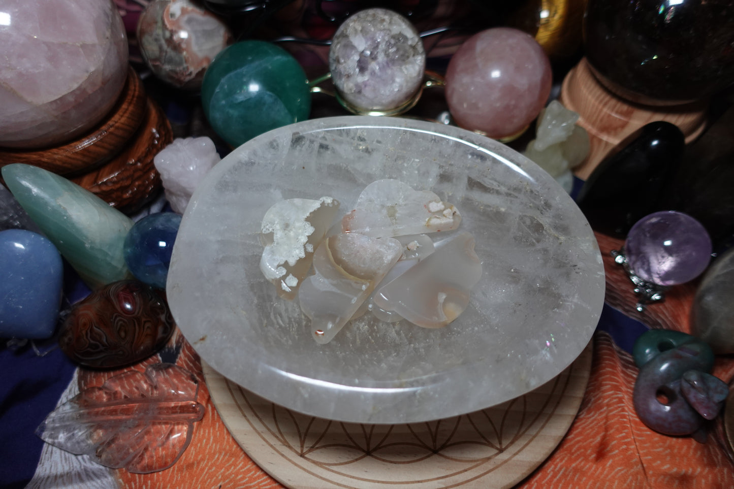 Flower Agate Cloud Carvings