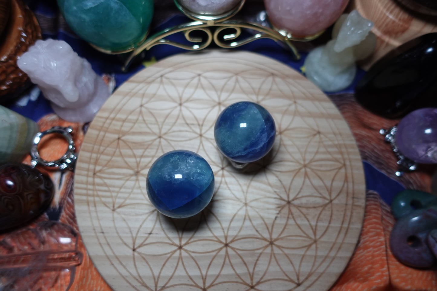 Blue Fluorite Small Spheres