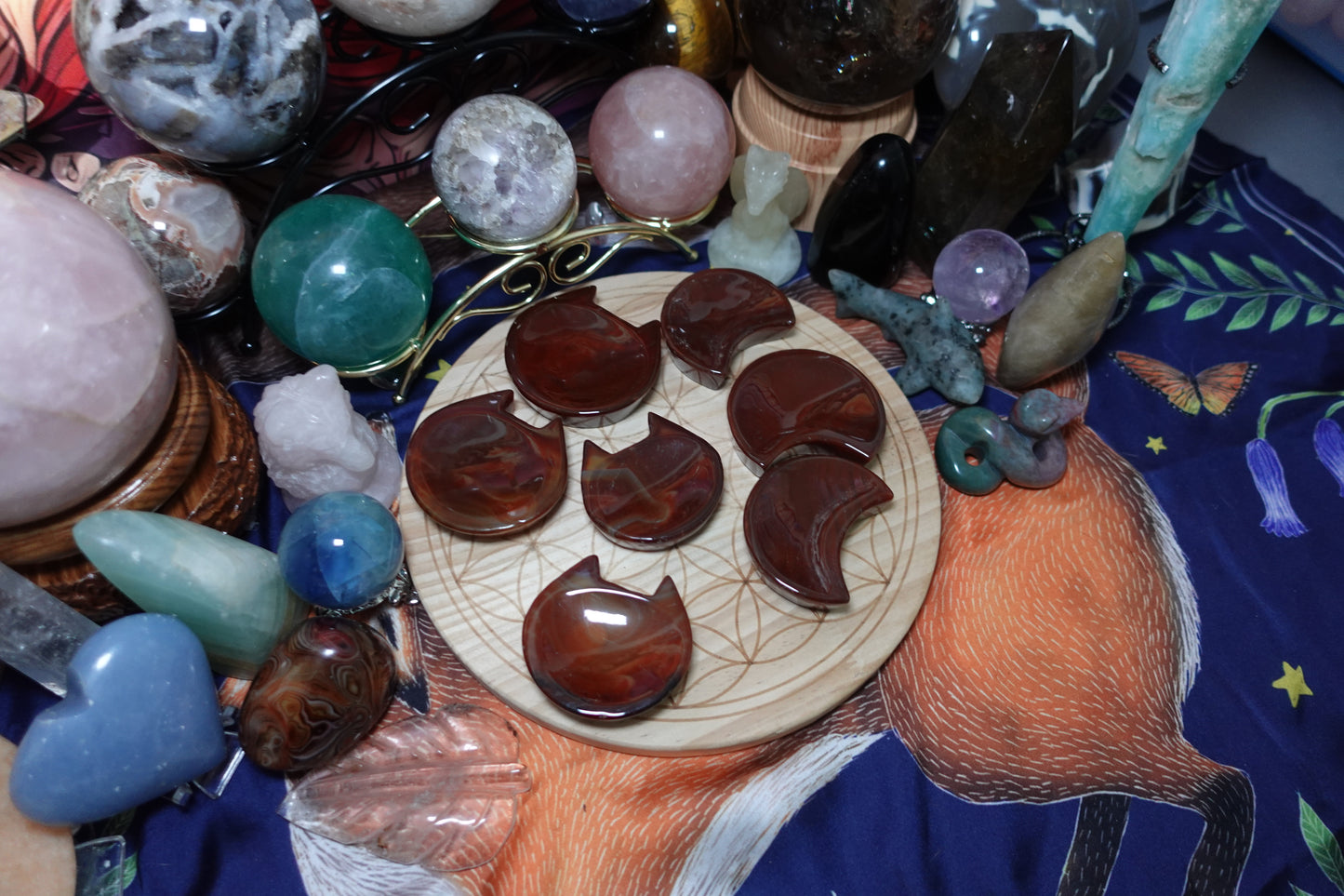 Carnelian Cat & Moon Bowls
