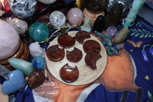 Carnelian Cat & Moon Bowls