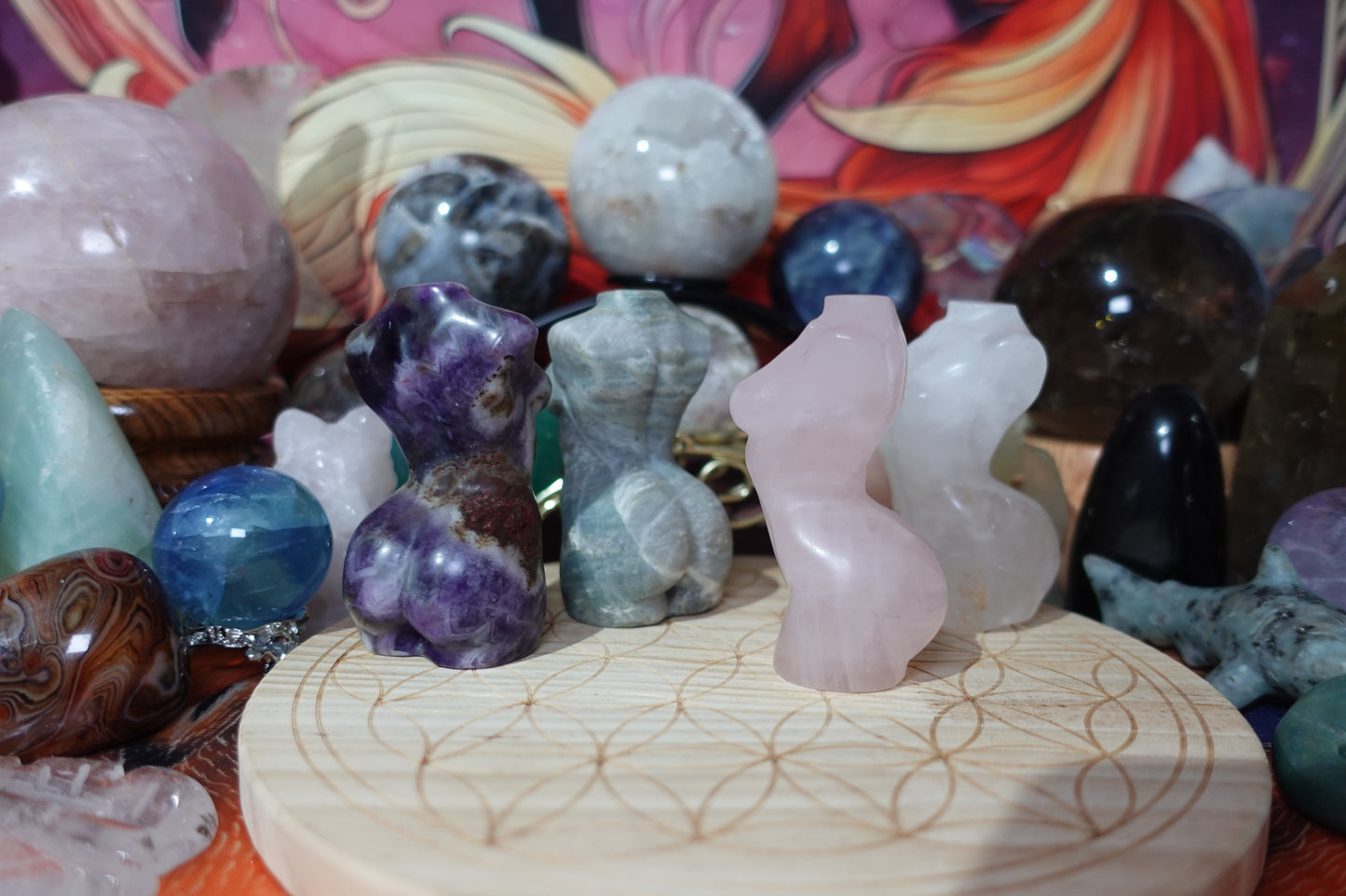 Large Lady Body - Amethyst, Rose Quartz, Clear Quartz, Blue Onyx