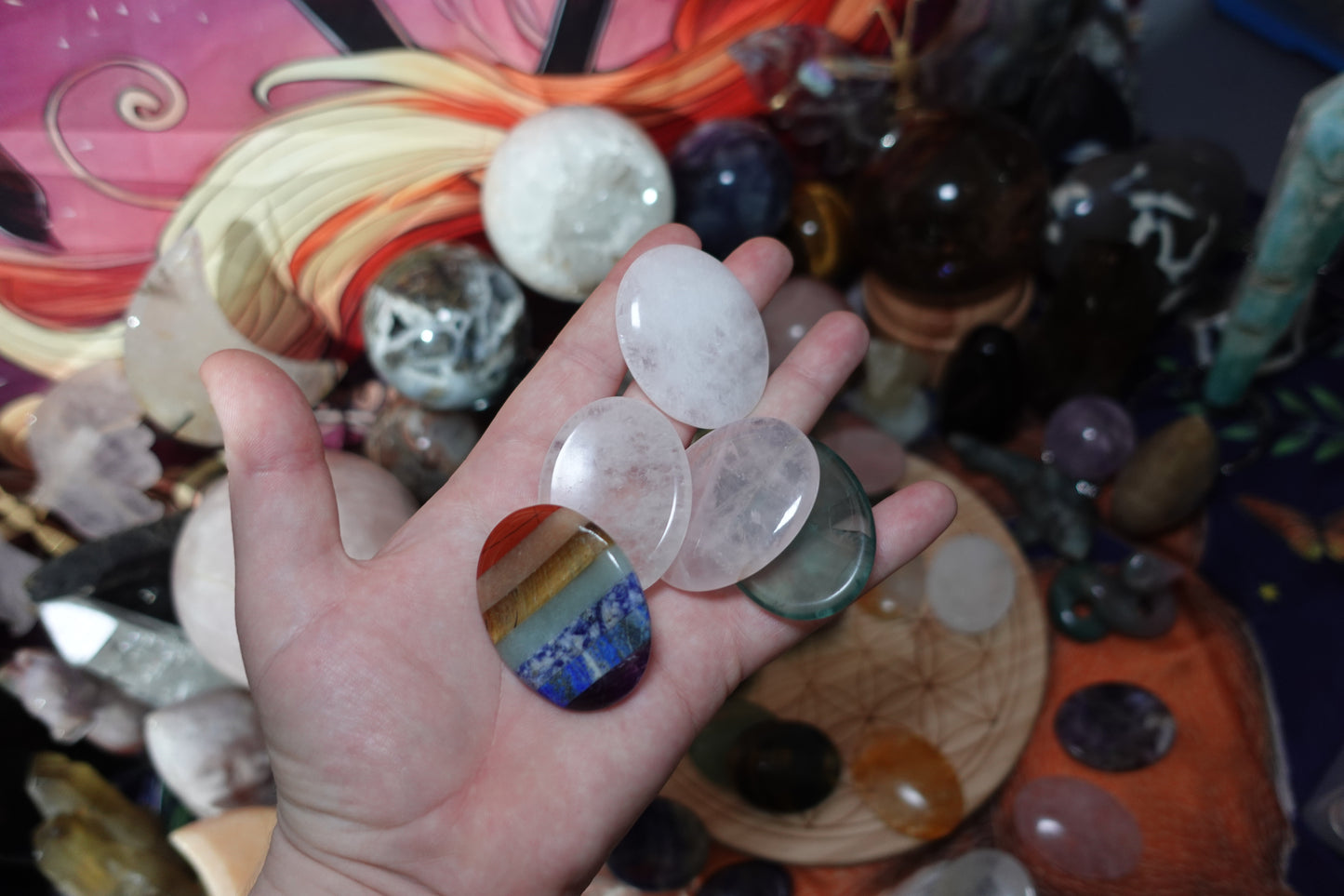 Worry Stones - Clear quartz, Golden Healer, Tigers Eye, Rose Quartz, Sodalite, Fluorite, Rhodonite, Amethyst, Jade, Green Aventurine, Jasper