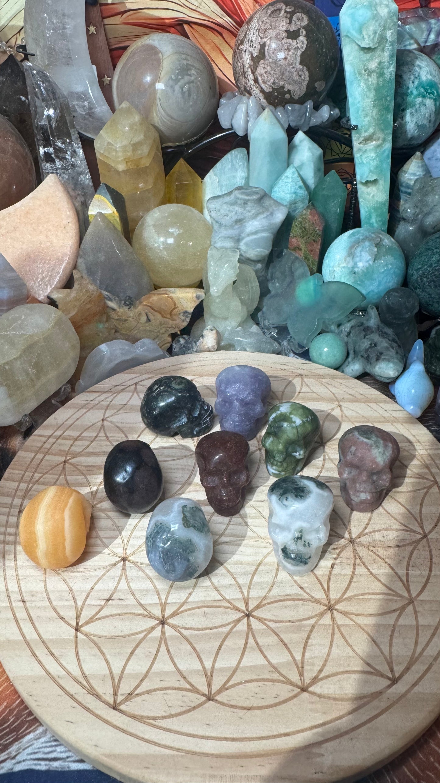 Small Crystal Scull Carvings