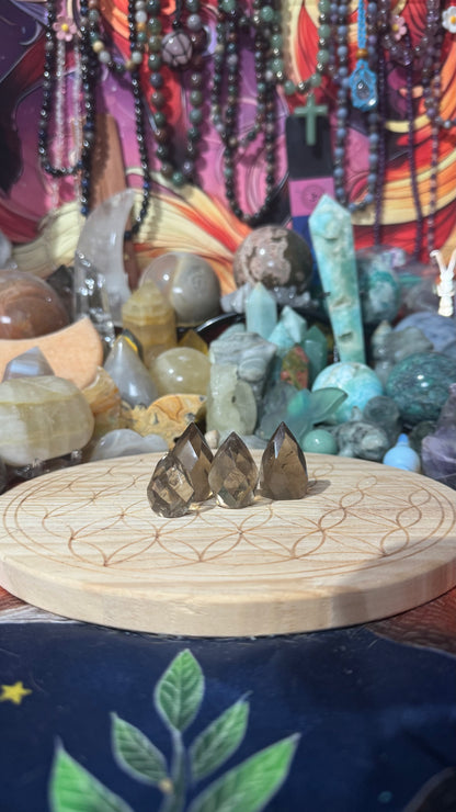Mini Smokey Quartz Facetted Swirl - 1cm to 4cm tall