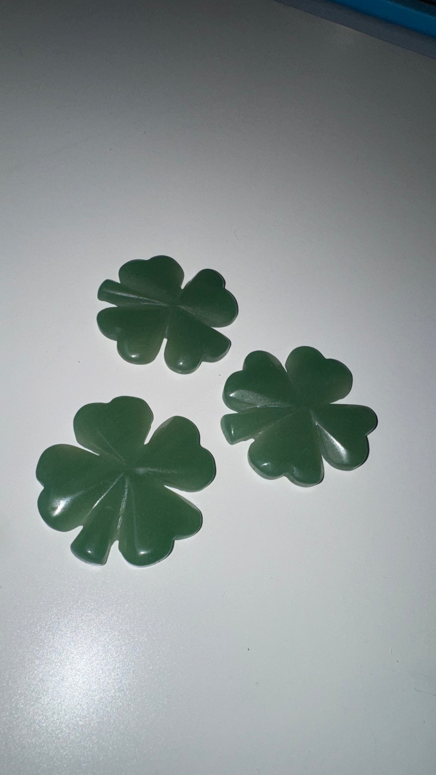 Green Aventurine four leaf clovers