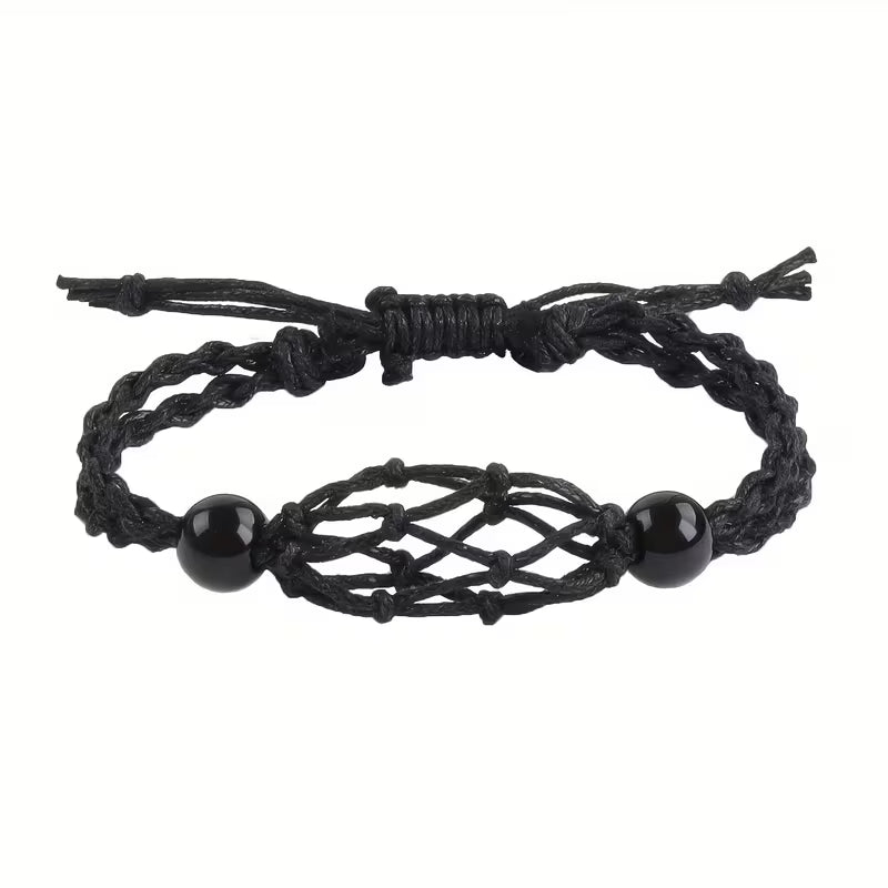 Handmade Macrame Crystal Holder Bracelet with FREE CRYSTAL TUMBLE