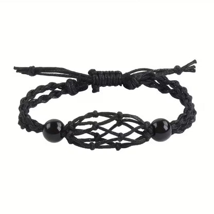 Handmade Macrame Crystal Holder Bracelet with FREE CRYSTAL TUMBLE