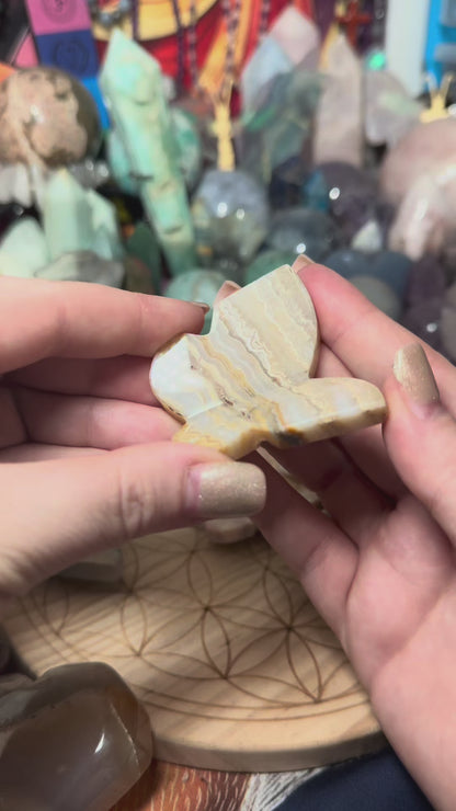 3D CRYSTAL BUTTERFLY CARVINGS - GRAPE AGATE, WHITE AGATE, GOLDEN CRAZY LACE, PINK CRAZY LACE, MALIGANO JASPER, CHRYSOPRASE,